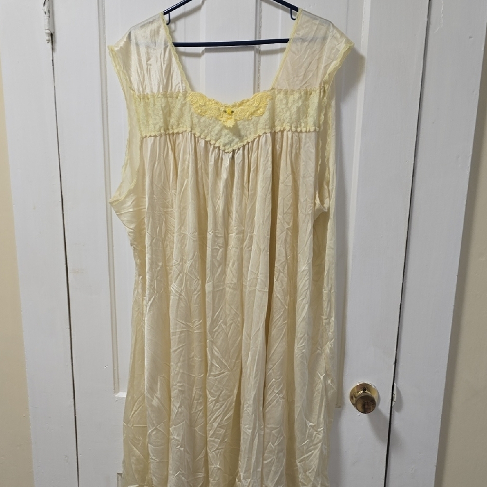 Cream and Yellow Chemise with Lace Detailing 015